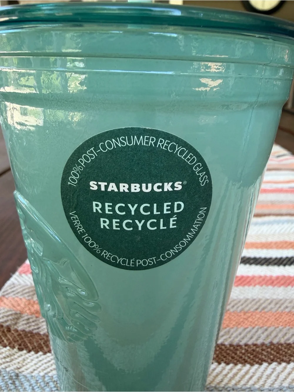 Starbucks Recycled Glass Cold-to-Go Cup 16 oz. Made in Spain NEW!